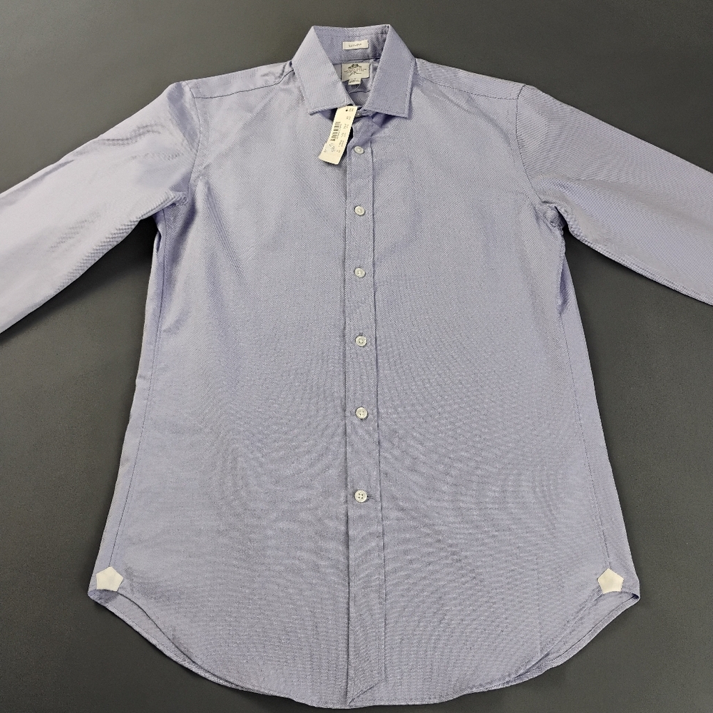 J.Crew Thomas Mason Shirt Men's Size S Blue Strech Long Sleeves NWT $119.99